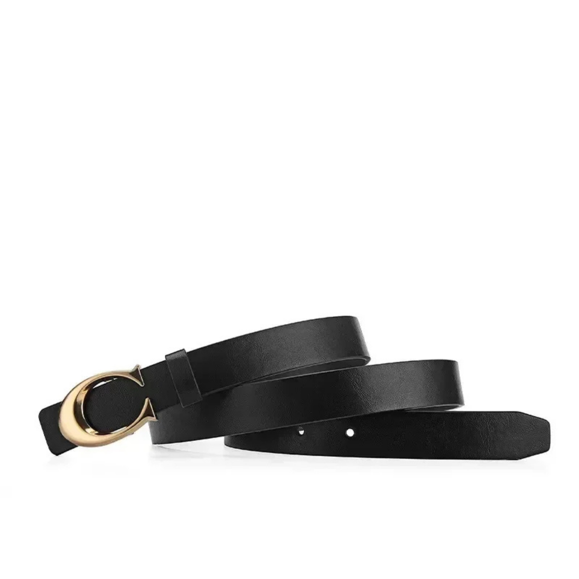 Stylish Women's Belt – Slim Leather Design with Moon Buckle for Casual & Chic Outfits