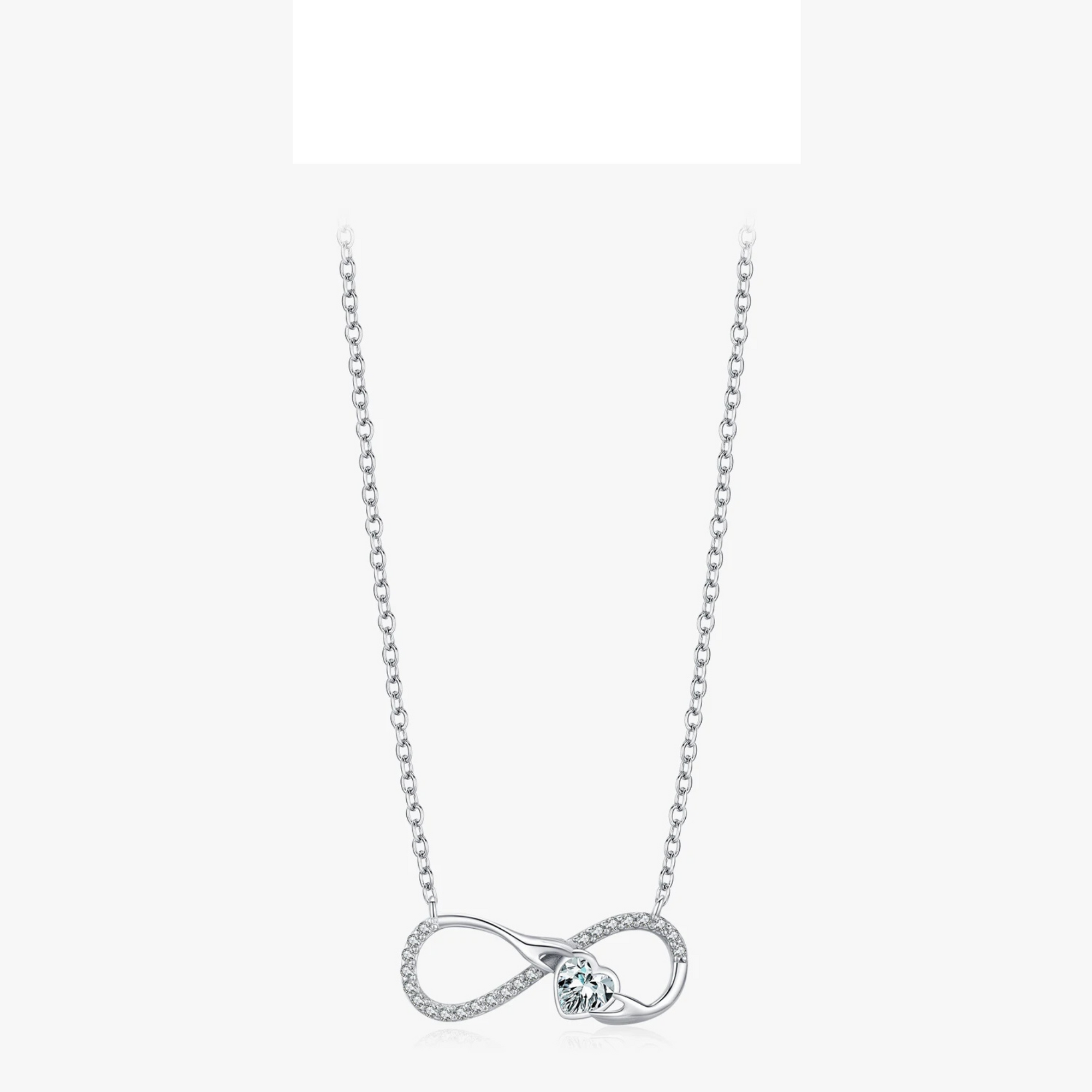 Luxury 925 Silver Infinite Love Necklace with Heart Pendant for Women