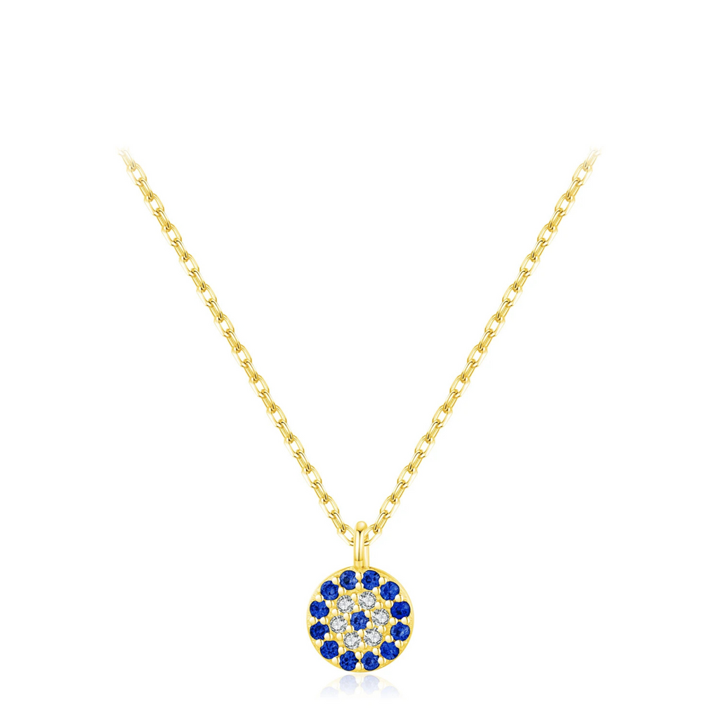 Luxury 925 Sterling Silver Blue Eye Zircon Pendant Necklace for Women