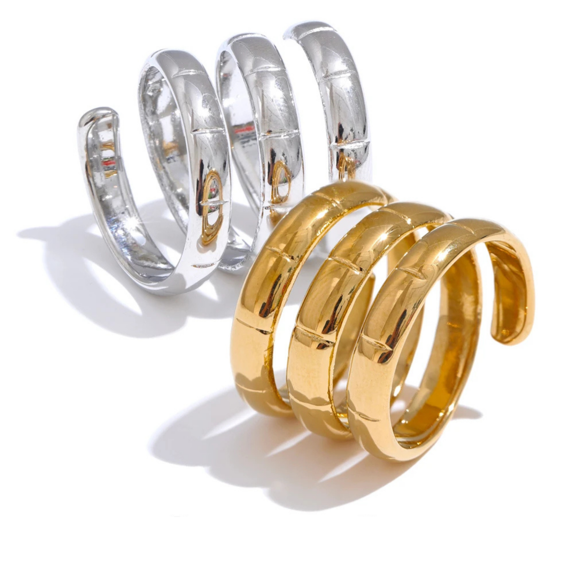 Stylish Stainless Steel Layered Wrapped Ring for Women – Chic & Durable