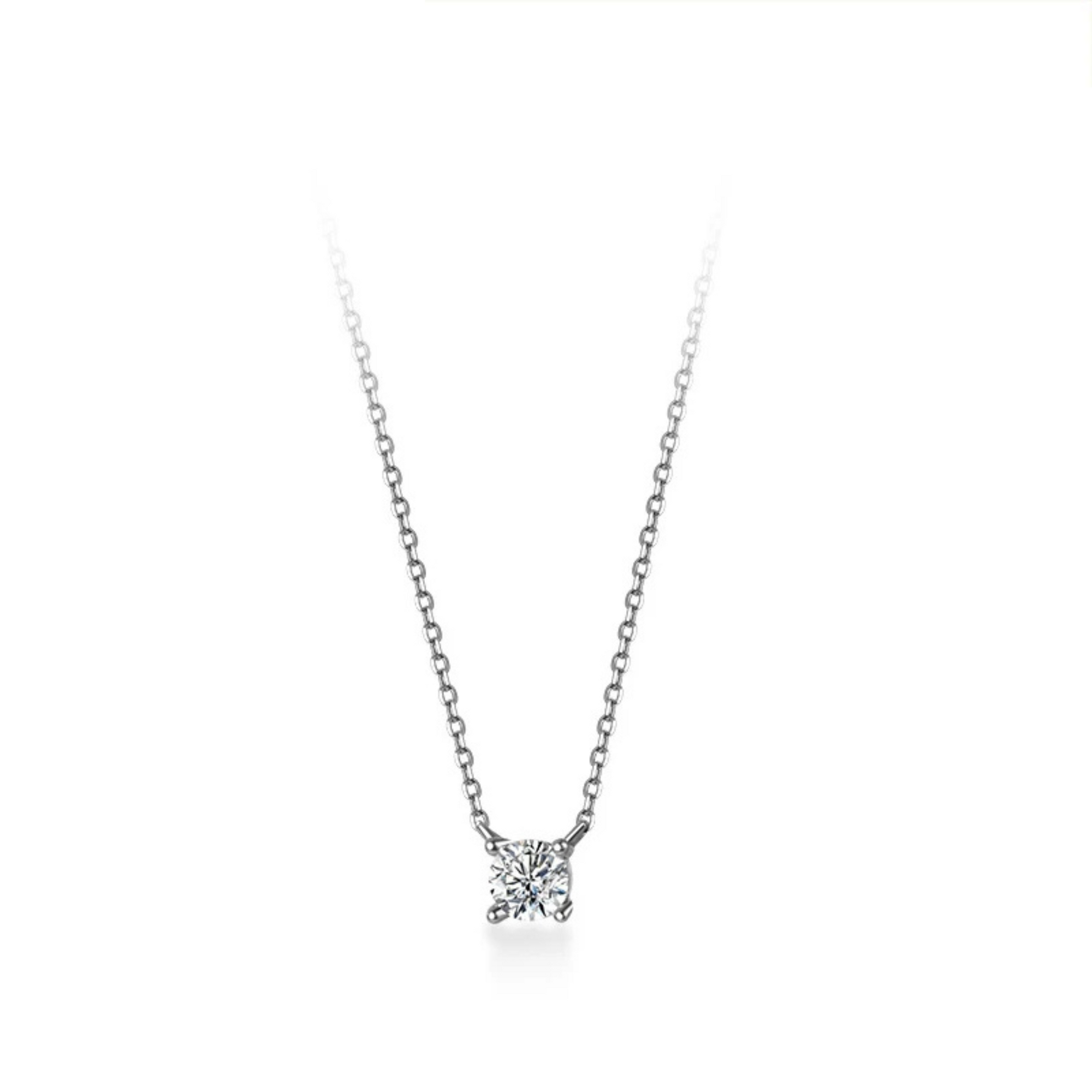 Elegant 925 Sterling Silver Geometric Zircon Pendant Necklace for Women
