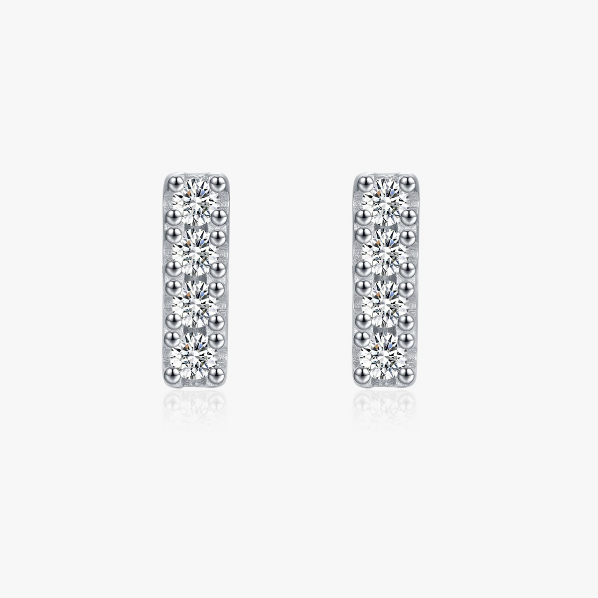 925 Sterling Silver Moissanite Earrings - Fine Stackable Jewelry for Elegant Women