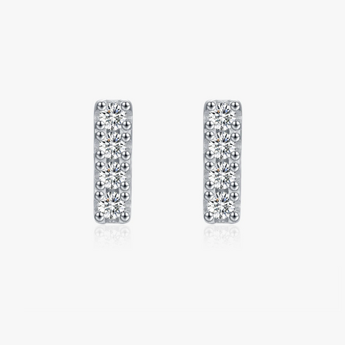 925 Sterling Silver Moissanite Earrings - Fine Stackable Jewelry for Elegant Women