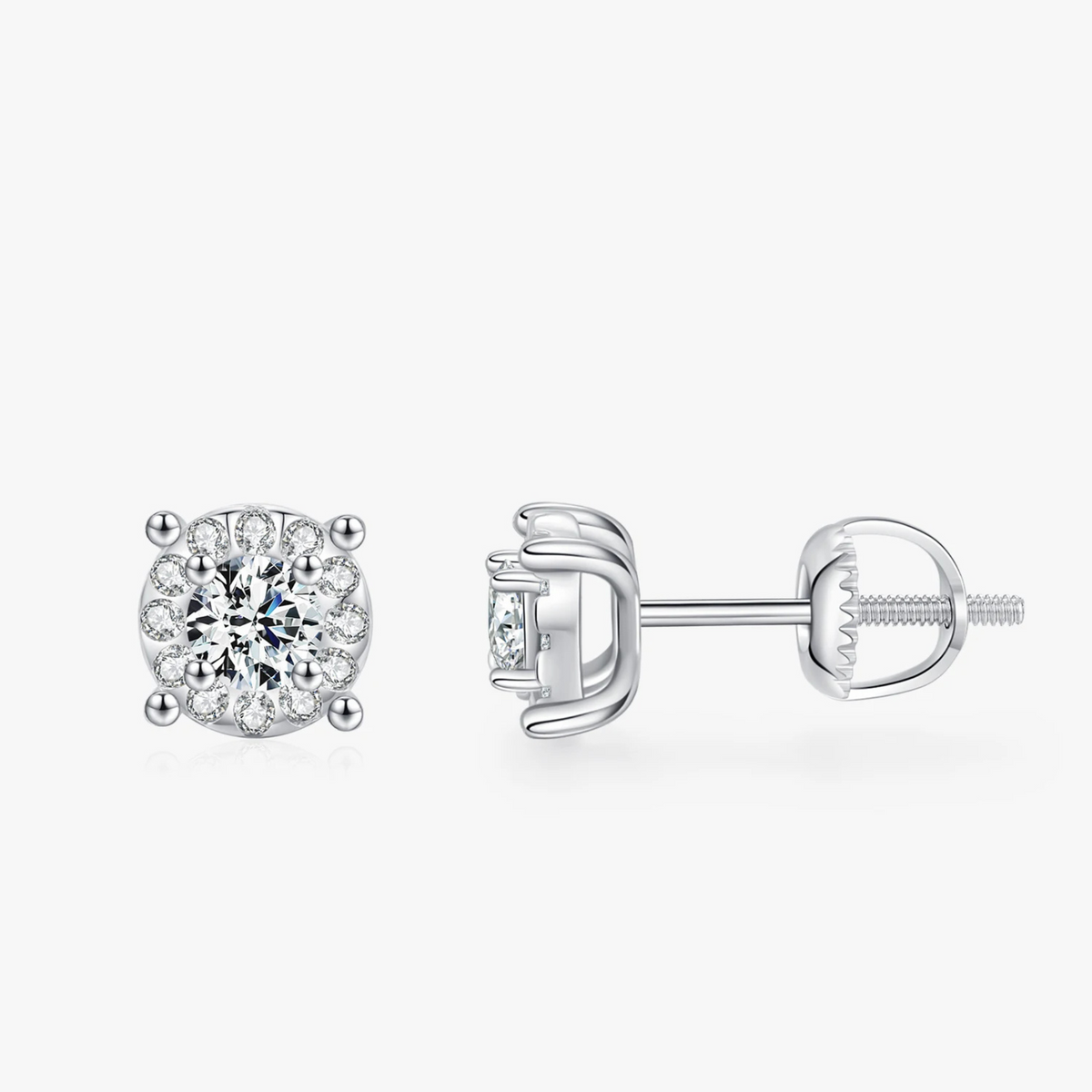 Luxury Color Moissanite Stud Earrings in 925 Silver - Luxury Gift for Women