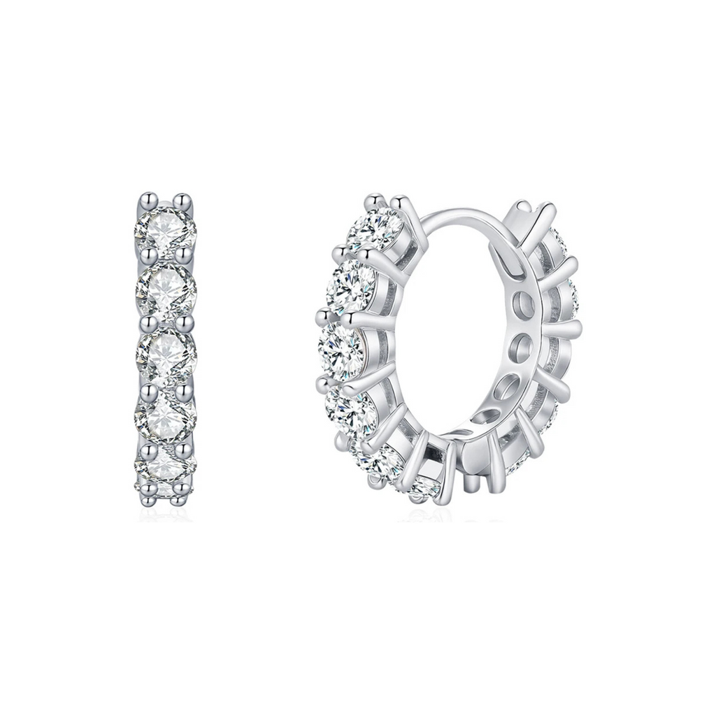 Luxury Color Moissanite Hoop Earrings - Fine Jewelry in 925 Sterling Silver