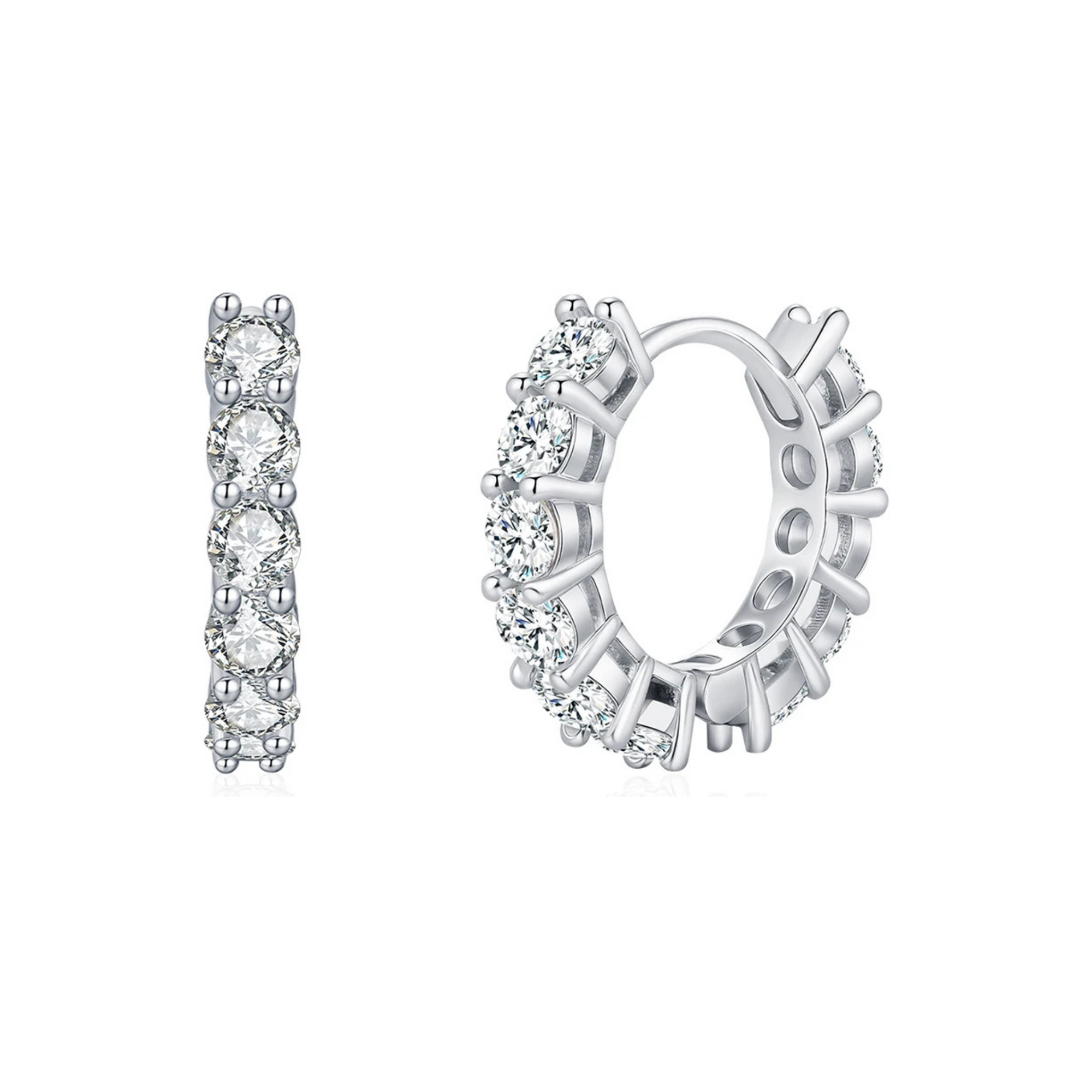 Luxury Color Moissanite Hoop Earrings - Fine Jewelry in 925 Sterling Silver