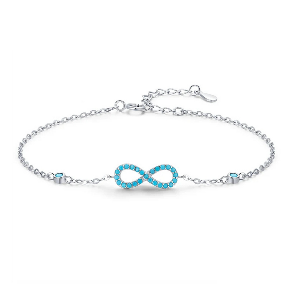 Romantic Infinite Love 925 Sterling Silver Turquoise Bracelet for Women