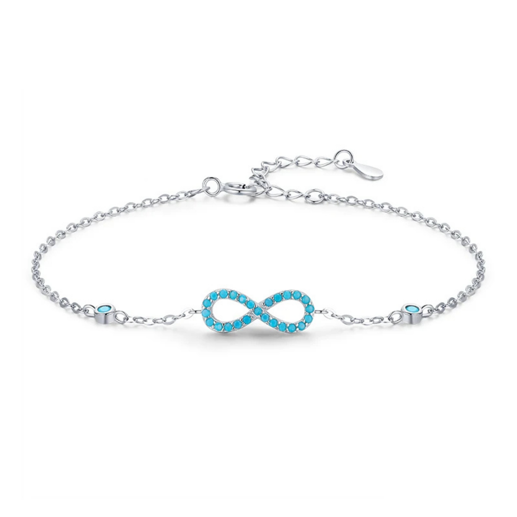 Romantic Infinite Love 925 Sterling Silver Turquoise Bracelet for Women