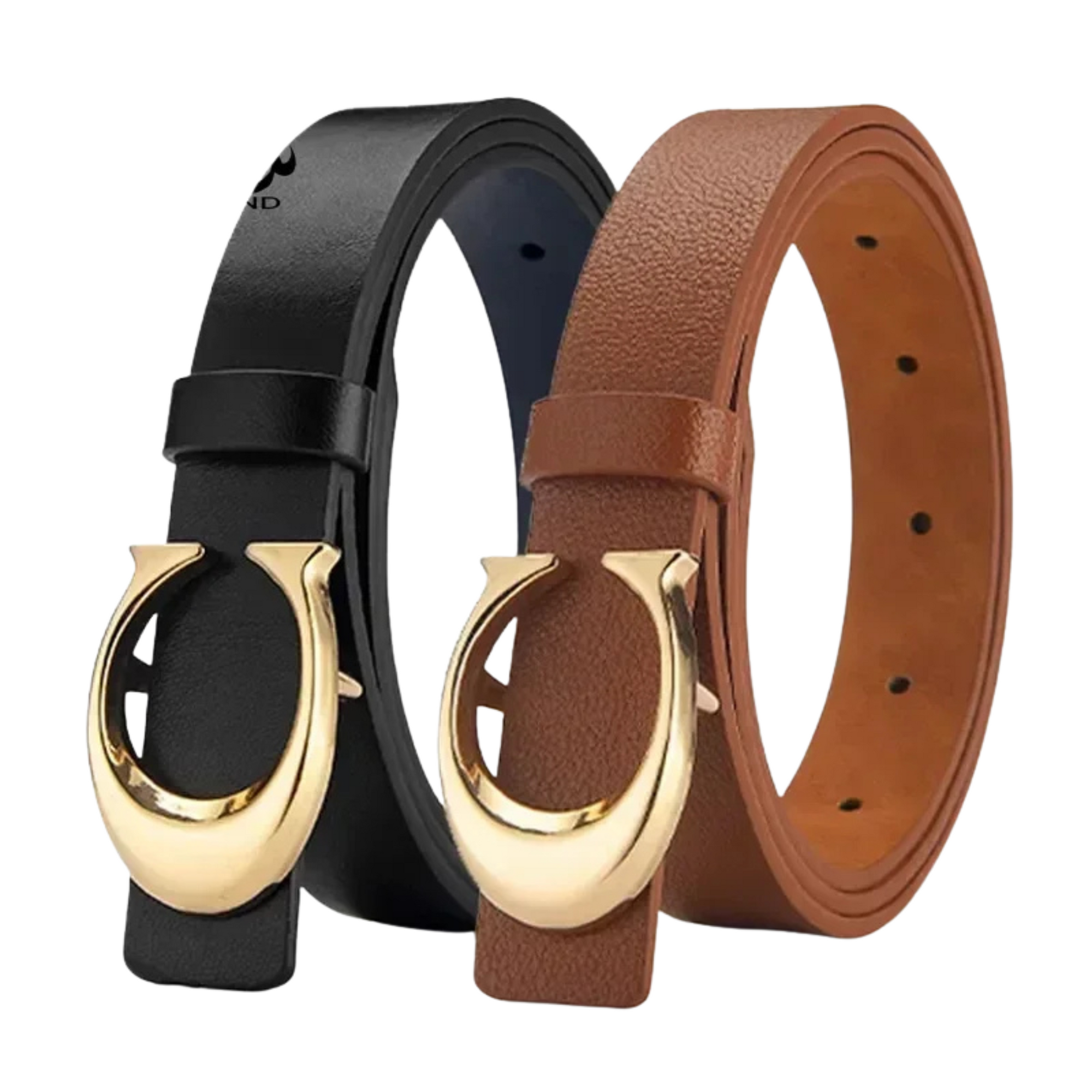 Stylish Women's Belt – Slim Leather Design with Moon Buckle for Casual & Chic Outfits