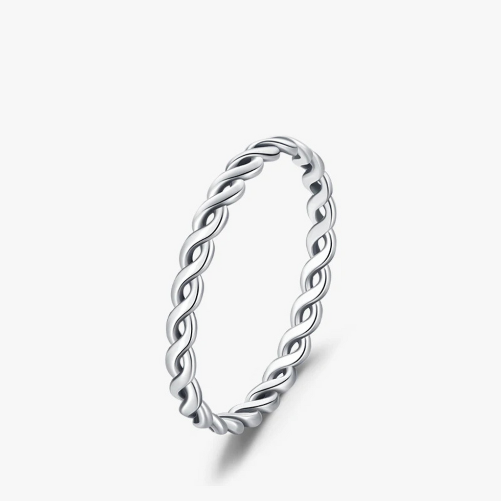 Vintage Twisted Sterling Silver Thin Ring – Minimalist Luxury Jewelry for Women