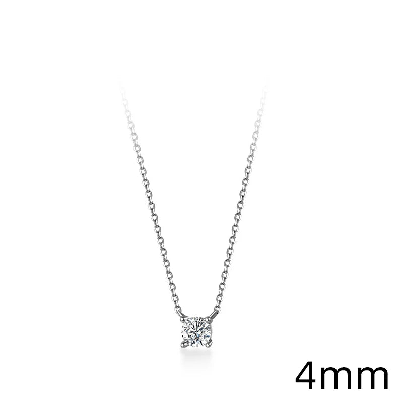 Elegant 925 Sterling Silver Geometric Zircon Pendant Necklace for Women