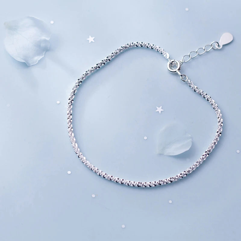 Elegant 925 Sterling Silver Simple Bracelet for Women – Exquisite and Timeless Design