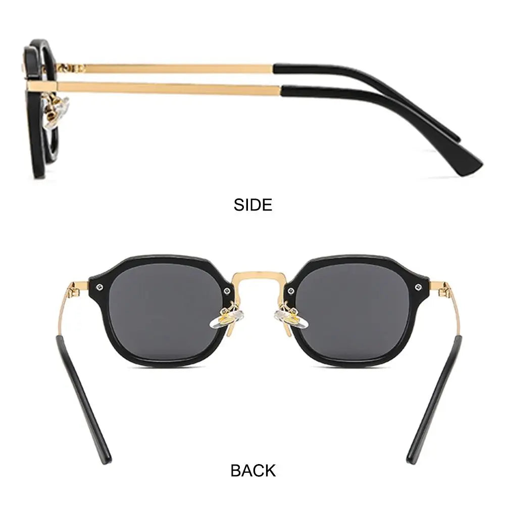 Punk Shades Vintage Trendy Driving Sun Glasses UV400 Protection Small Square Sunglasses for Women & Men
