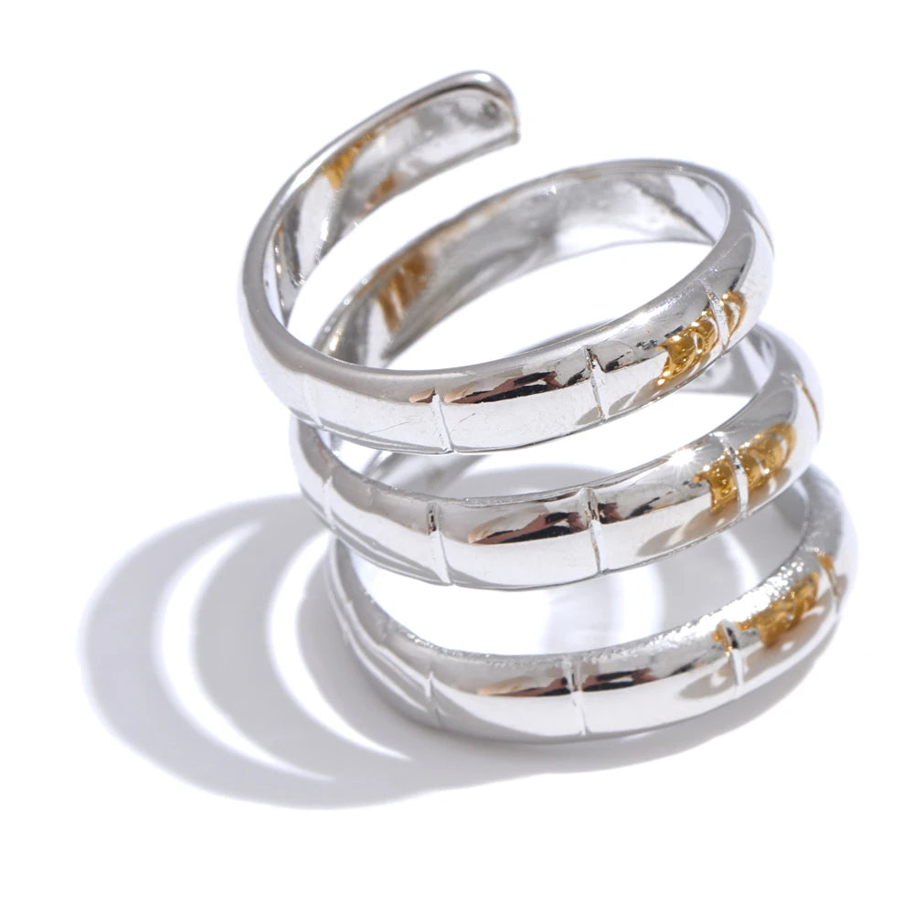 Stylish Stainless Steel Layered Wrapped Ring for Women – Chic & Durable