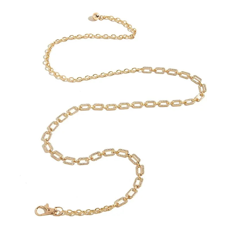 Slim Rhinestone Waist Chain for Women – Stylish Metal Belt for Dresses & Casual Looks