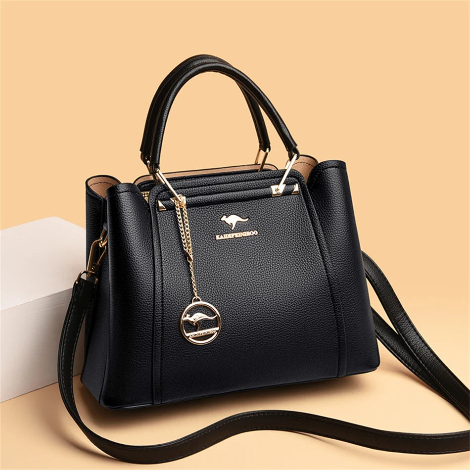 Premium Designer Shopper Bag – Leather Handbag with 3 Compartments