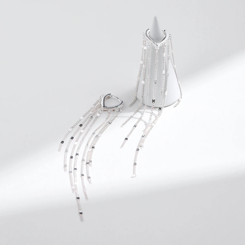 Trendy 925 Silver Tassel Earrings - Fine Jewelry for Women's Parties & Special Occasions