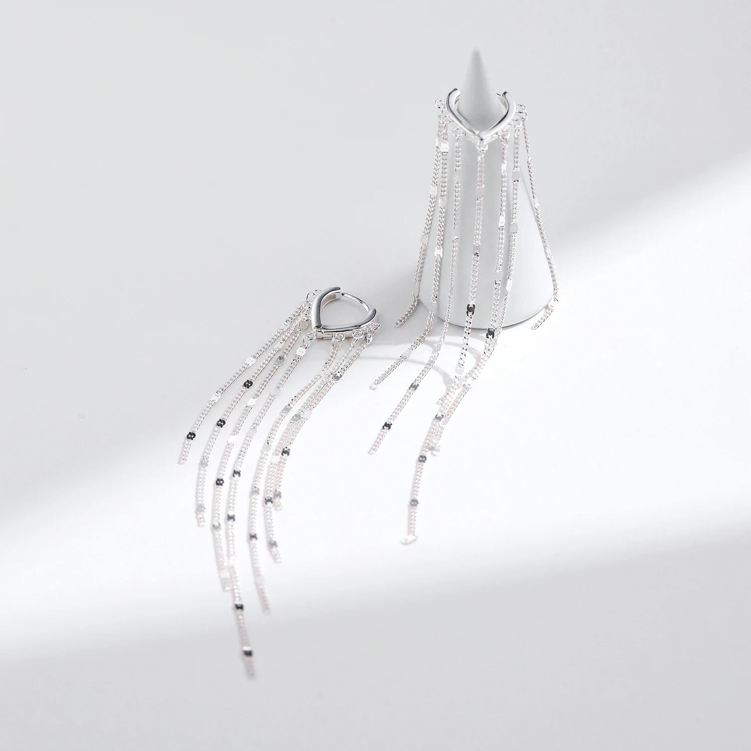 Trendy 925 Silver Tassel Earrings - Fine Jewelry for Women's Parties & Special Occasions