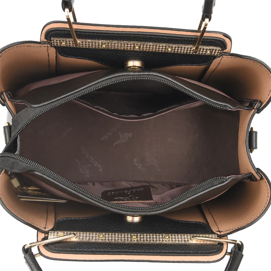 Premium Designer Shopper Bag – Leather Handbag with 3 Compartments