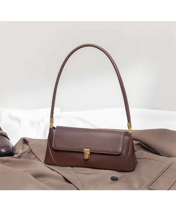 Elegant Retro Leather Shoulder Bag – Vintage Luxury for Women