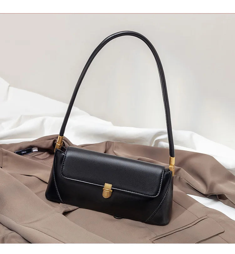Elegant Retro Leather Shoulder Bag – Vintage Luxury for Women