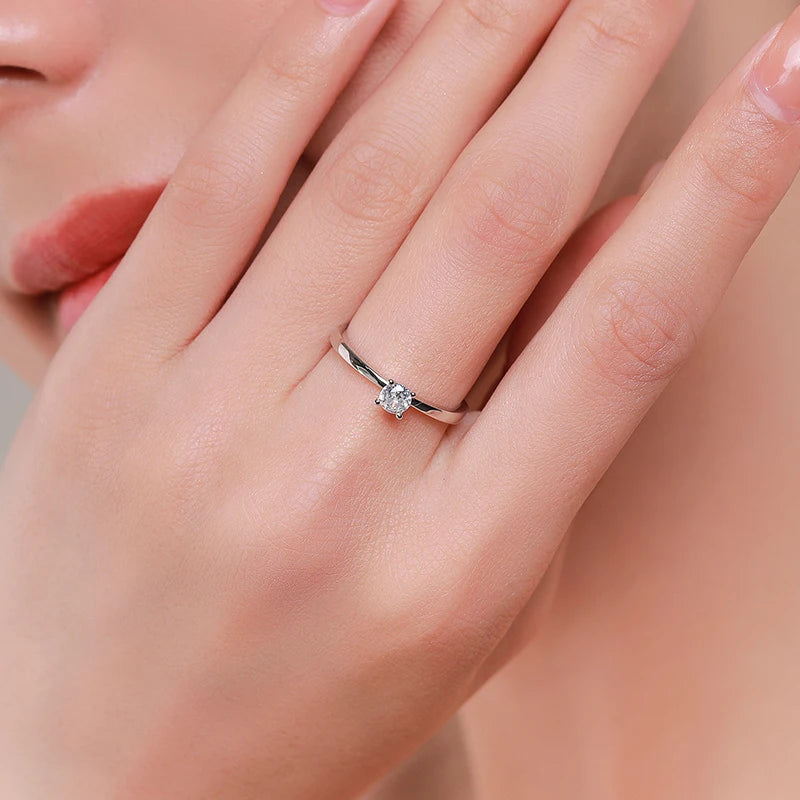 Luxury 925 Silver Clear CZ Band Ring Stylish Jewelry for Women