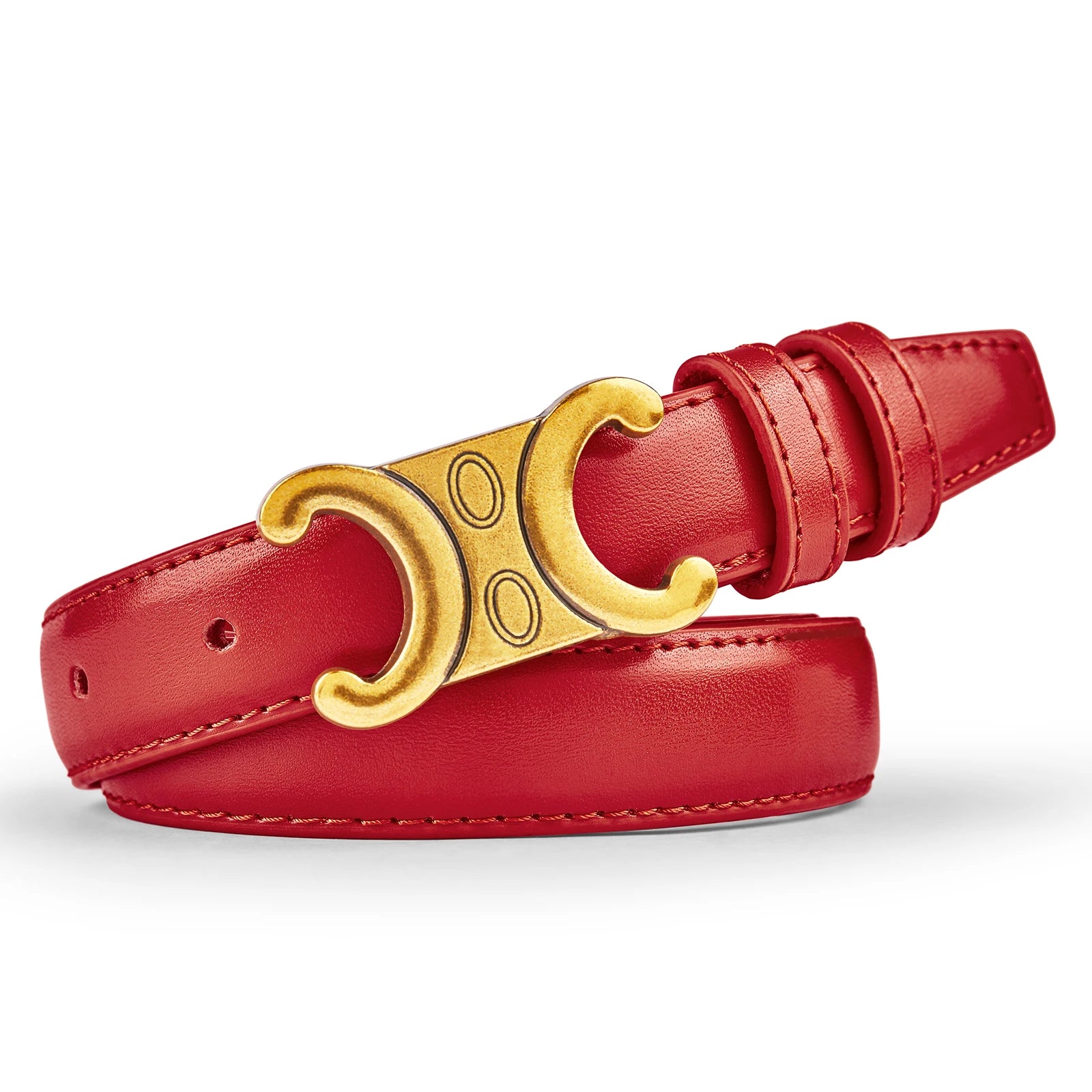 Premium Women's Leather Belt – Luxury Gold Buckle for Elegant Looks & Everyday Wear