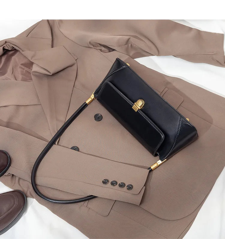 Elegant Retro Leather Shoulder Bag – Vintage Luxury for Women