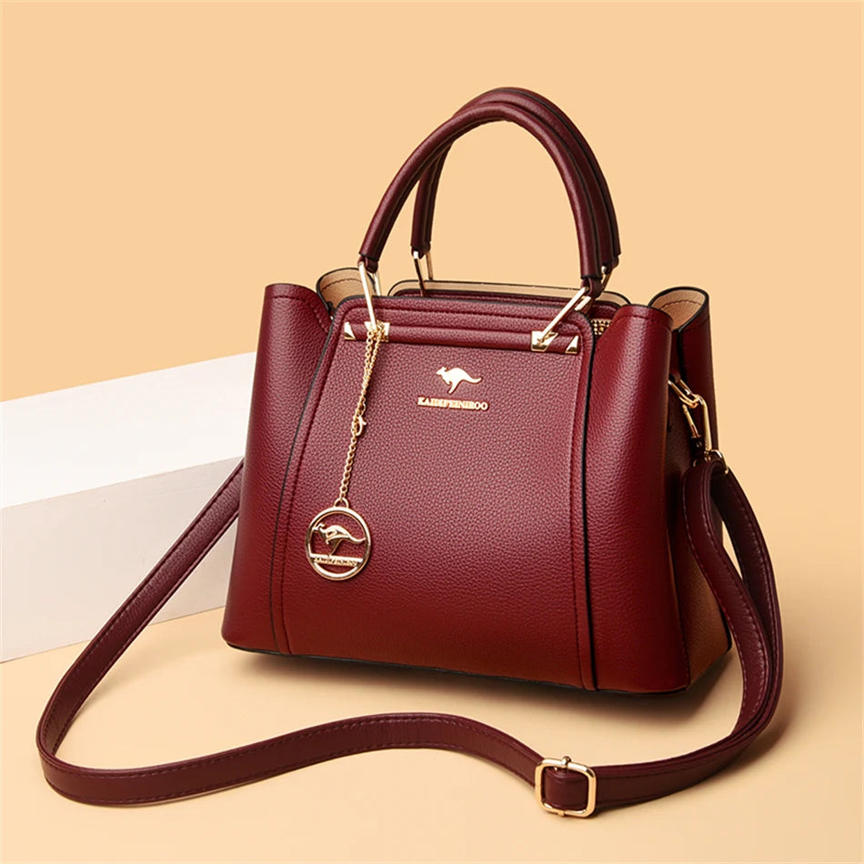 Premium Designer Shopper Bag – Leather Handbag with 3 Compartments