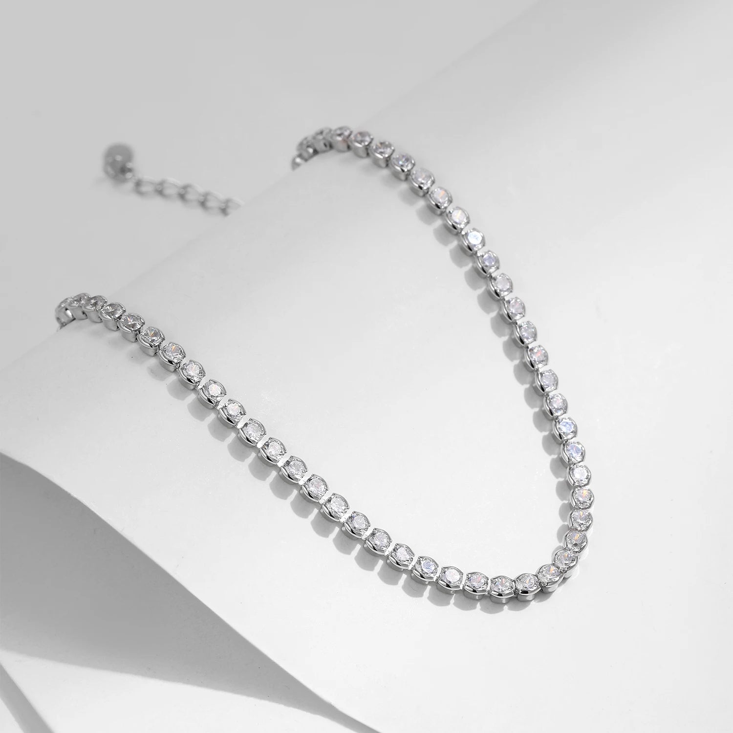 Luxury 925 Sterling Silver Round CZ Tennis Bracelet for Women