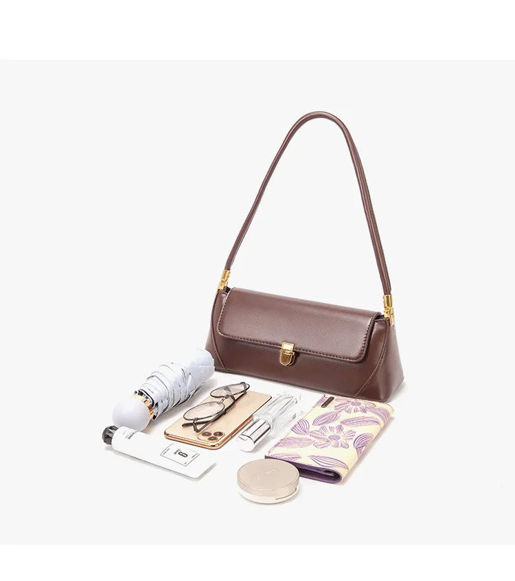 Elegant Retro Leather Shoulder Bag – Vintage Luxury for Women
