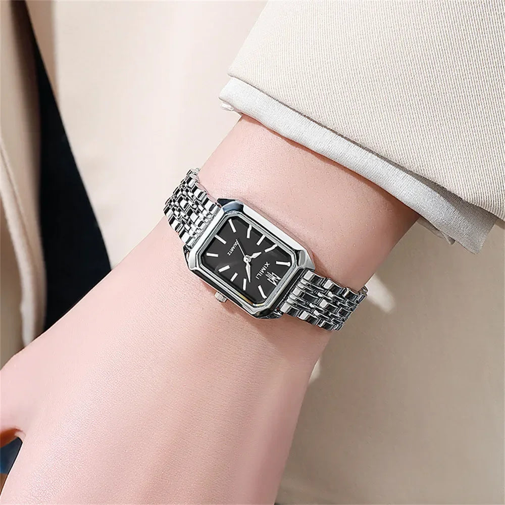 2024 New Women Watch Light Luxury Brand Stainless Steel Ladies Business Watches Female Student Fashion Quartz Wristwatches Reloj