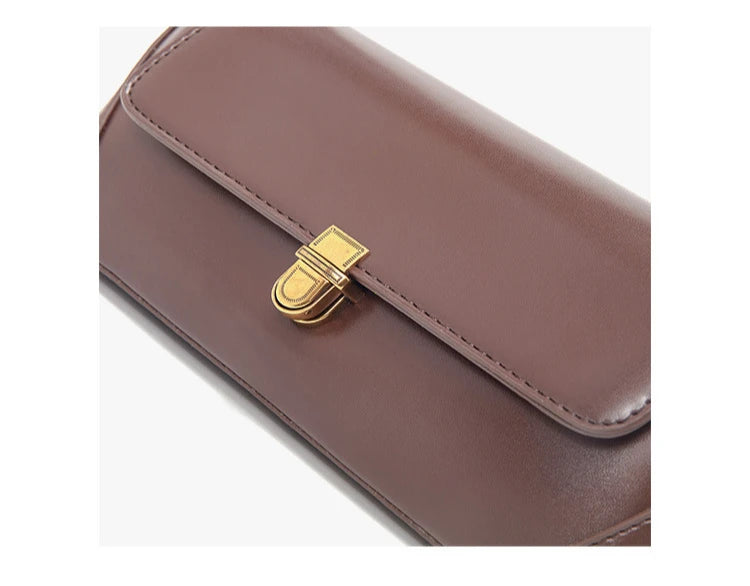 Elegant Retro Leather Shoulder Bag – Vintage Luxury for Women