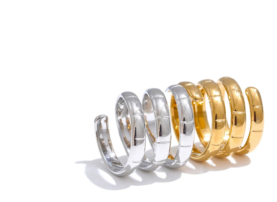 Stylish Stainless Steel Layered Wrapped Ring for Women – Chic & Durable