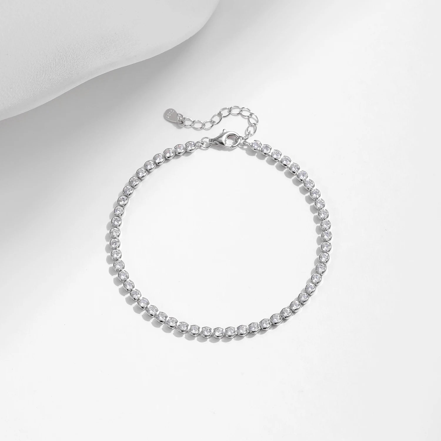 Luxury 925 Sterling Silver Round CZ Tennis Bracelet for Women