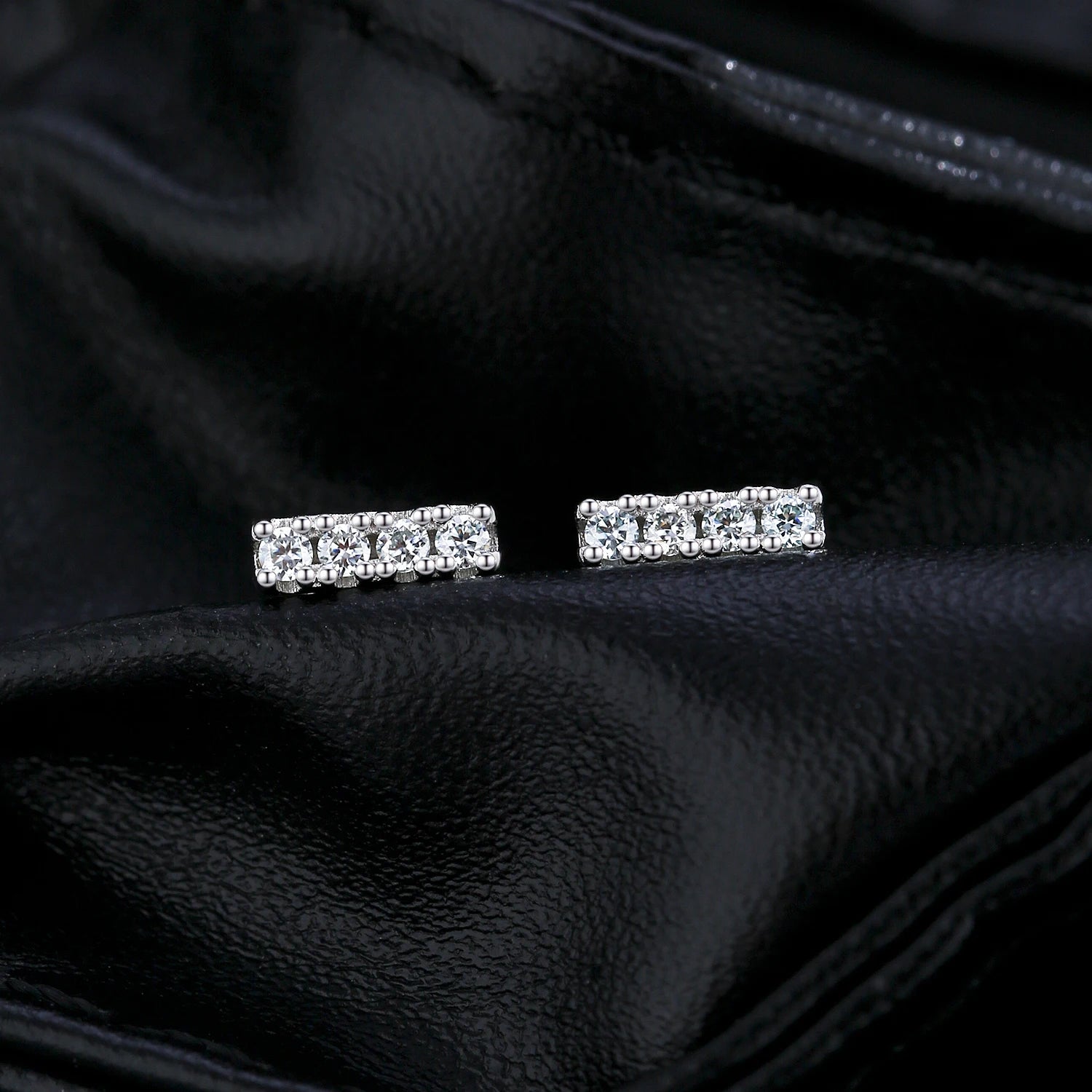 925 Sterling Silver Moissanite Earrings - Fine Stackable Jewelry for Elegant Women