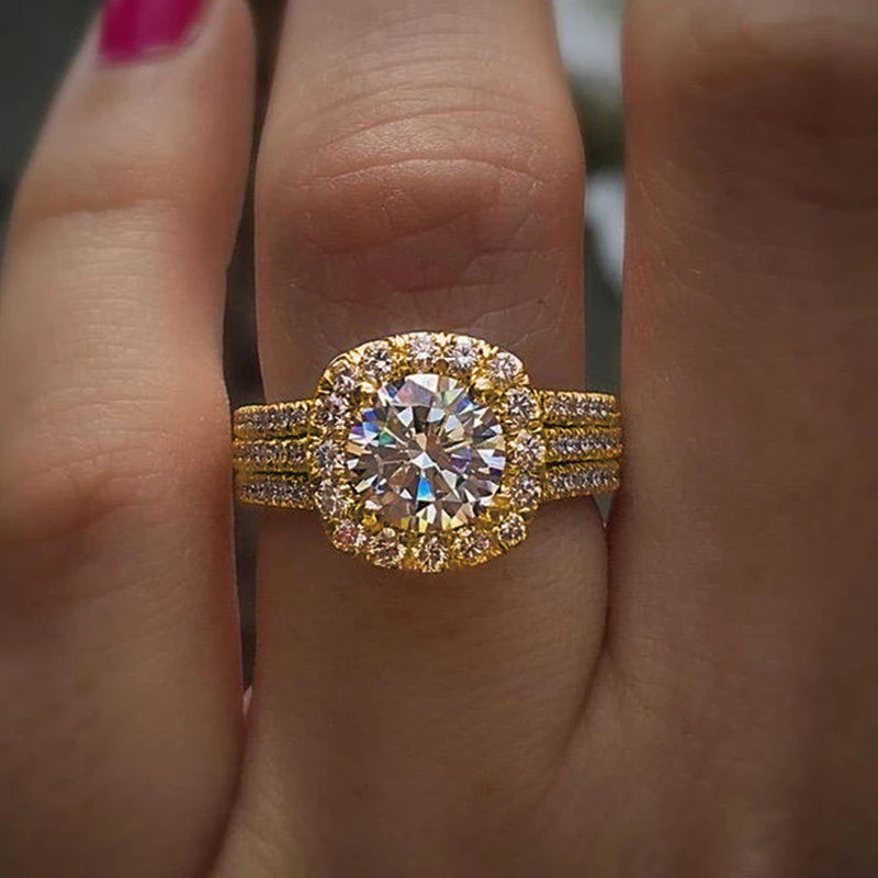 Luxury Women’s Cubic Zirconia Engagement Rings – Elegant Wedding Jewelry