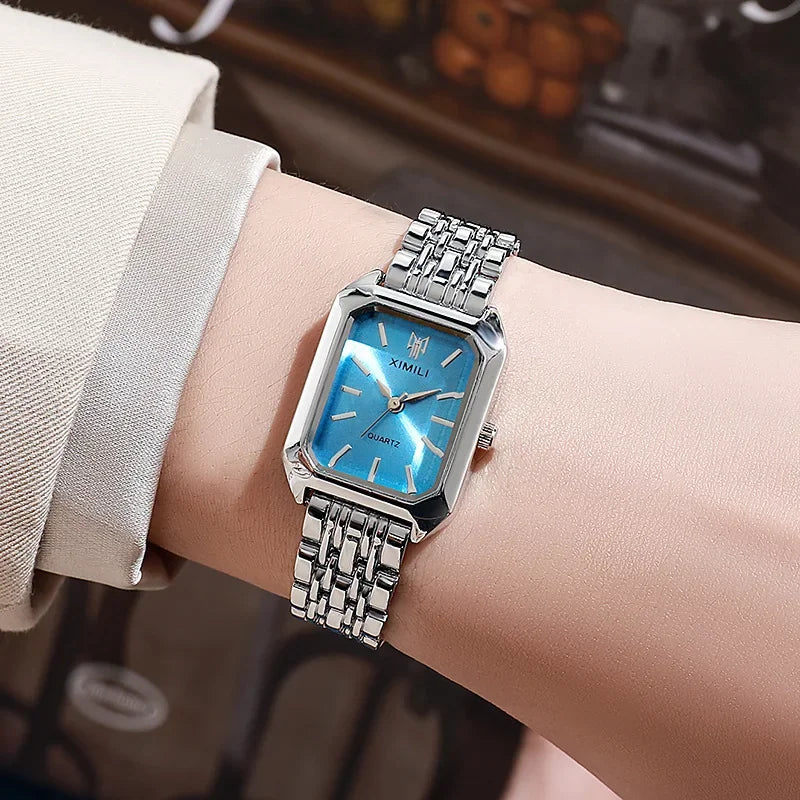2024 New Women Watch Light Luxury Brand Stainless Steel Ladies Business Watches Female Student Fashion Quartz Wristwatches Reloj
