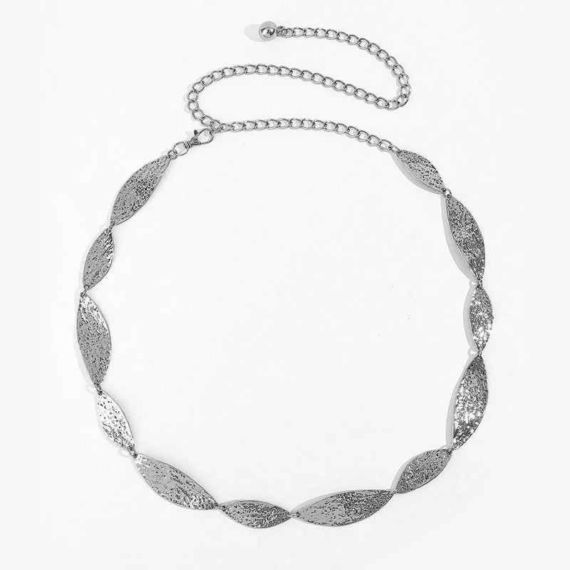 Stylish Women's Waist Chain Belt – Cowgirl-Inspired Metal Design with Leaf Detail for Casual Chic Looks