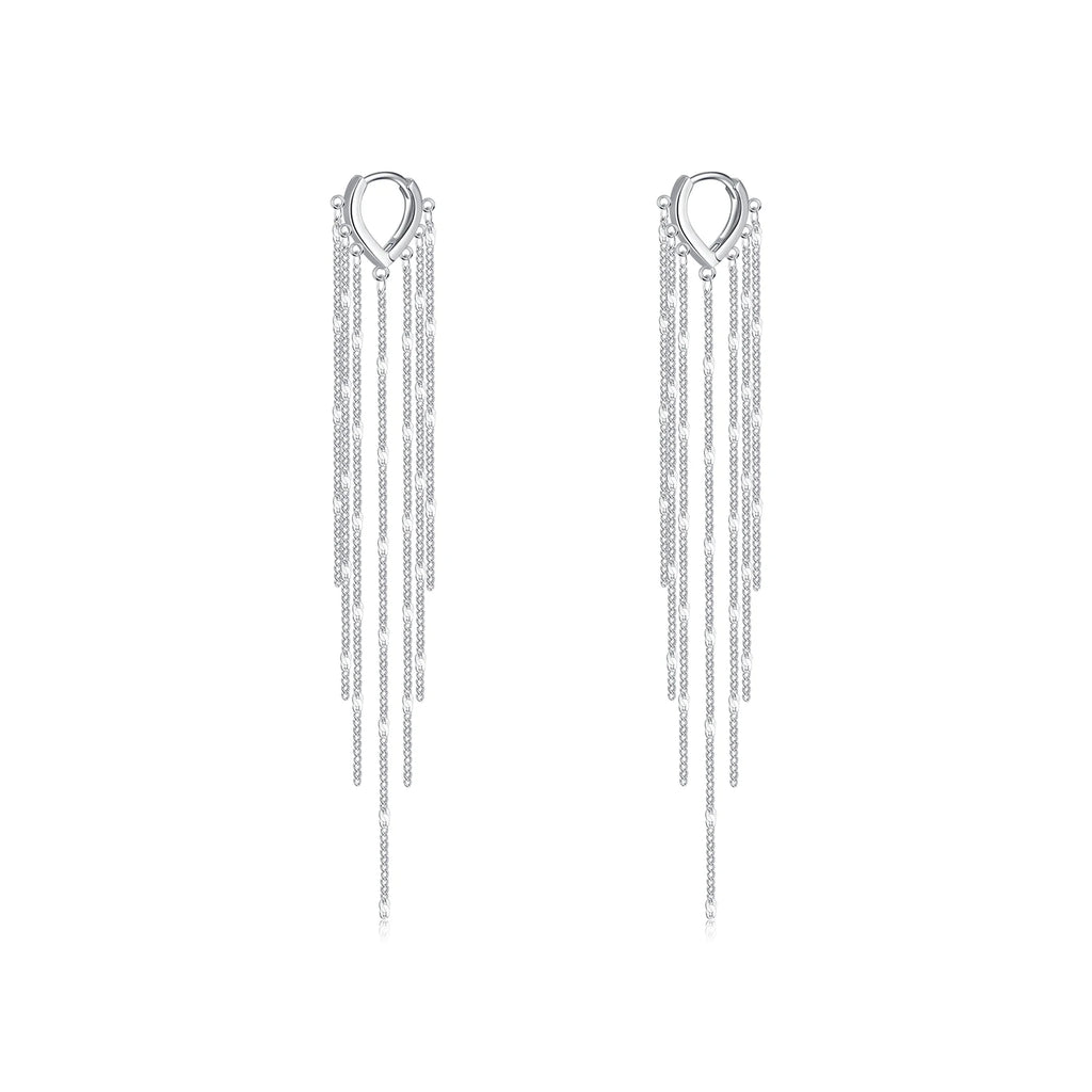 Trendy 925 Silver Tassel Earrings - Fine Jewelry for Women's Parties & Special Occasions