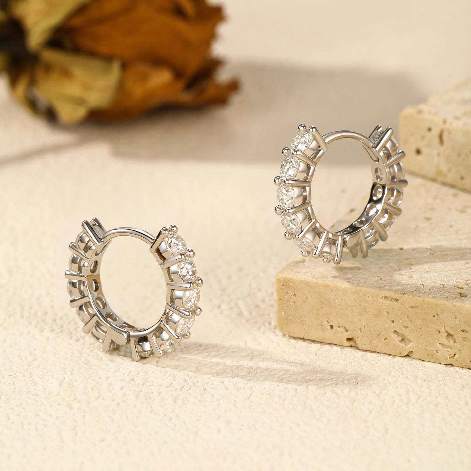 Luxury Color Moissanite Hoop Earrings - Fine Jewelry in 925 Sterling Silver