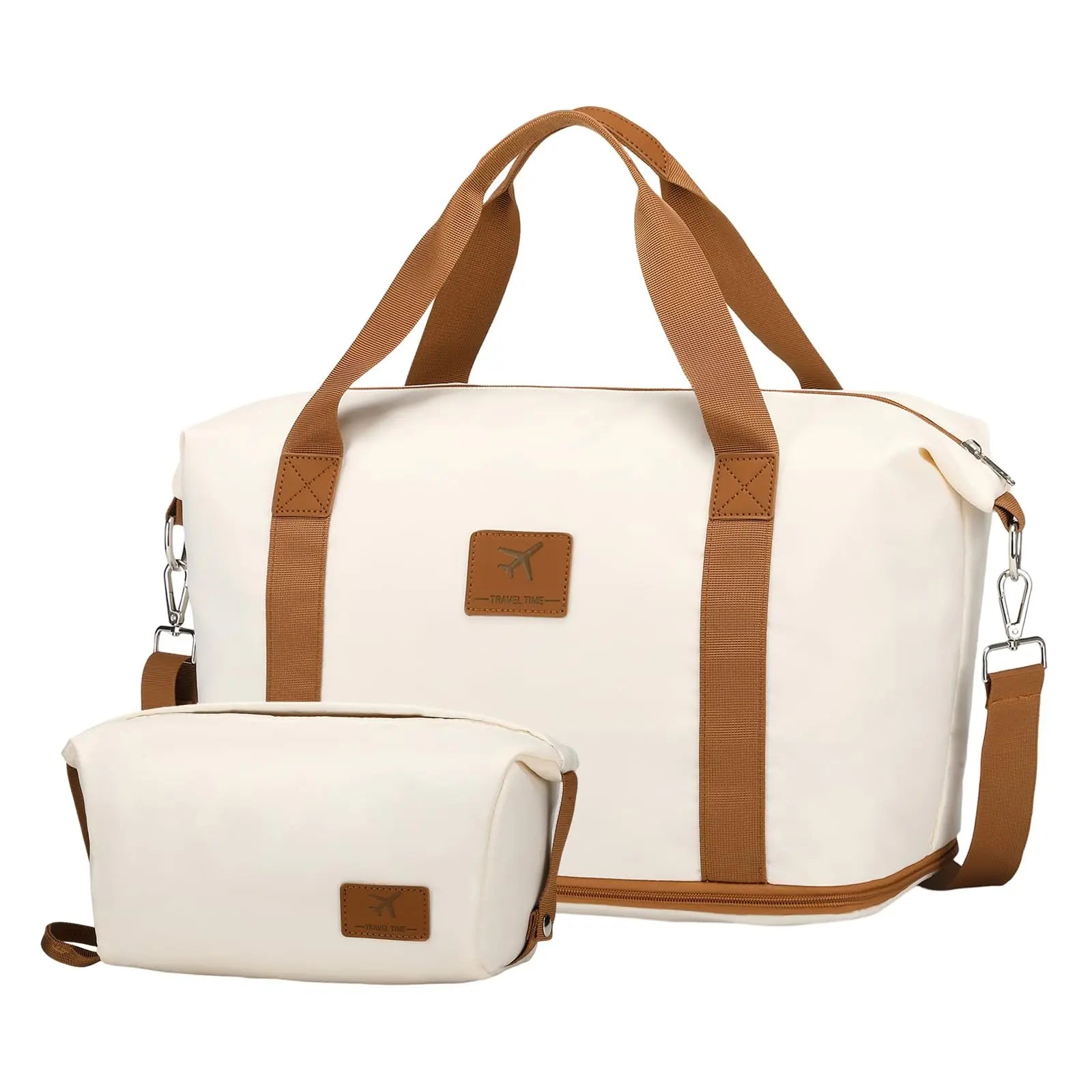 British Traveller Women's Large Expandable Weekender Overnight Duffel Bag with Toiletry Bag