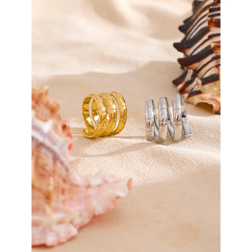 Stylish Stainless Steel Layered Wrapped Ring for Women – Chic & Durable