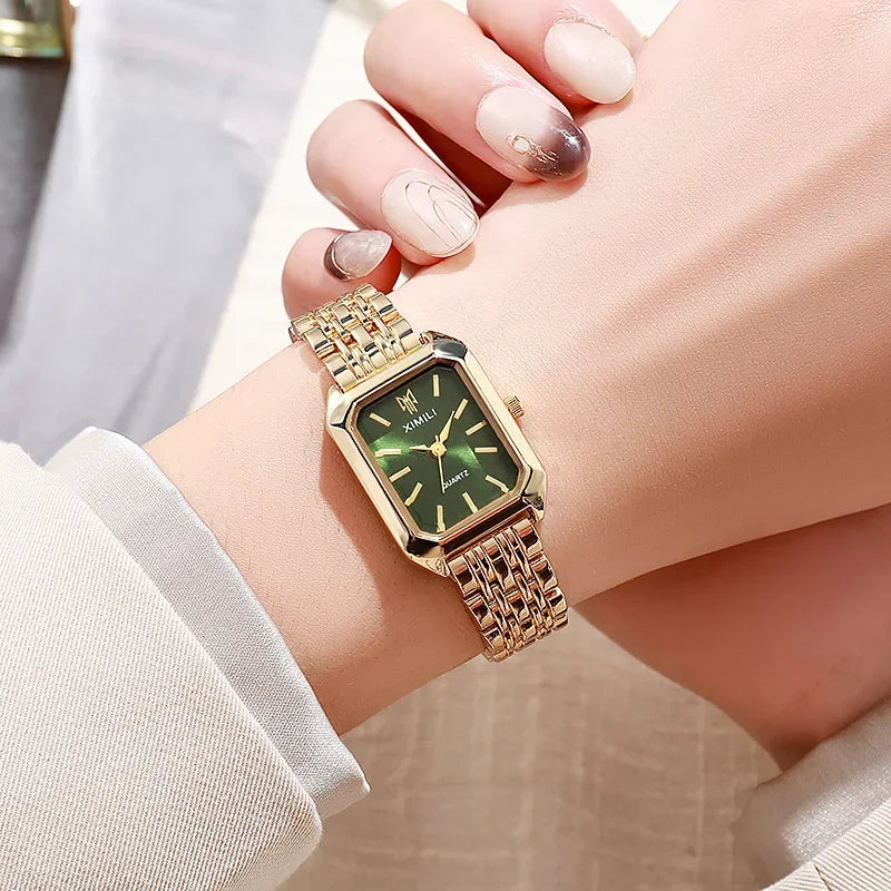 2024 New Women Watch Light Luxury Brand Stainless Steel Ladies Business Watches Female Student Fashion Quartz Wristwatches Reloj
