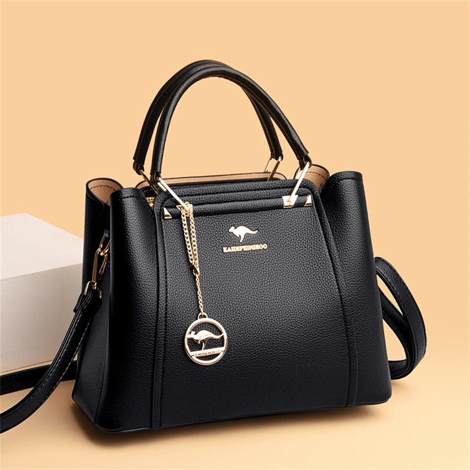 Premium Designer Shopper Bag – Leather Handbag with 3 Compartments
