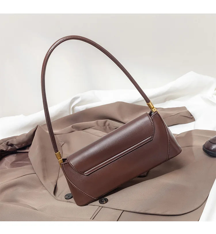 Elegant Retro Leather Shoulder Bag – Vintage Luxury for Women