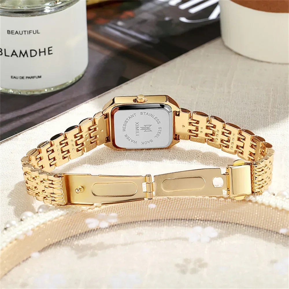 2024 New Women Watch Light Luxury Brand Stainless Steel Ladies Business Watches Female Student Fashion Quartz Wristwatches Reloj