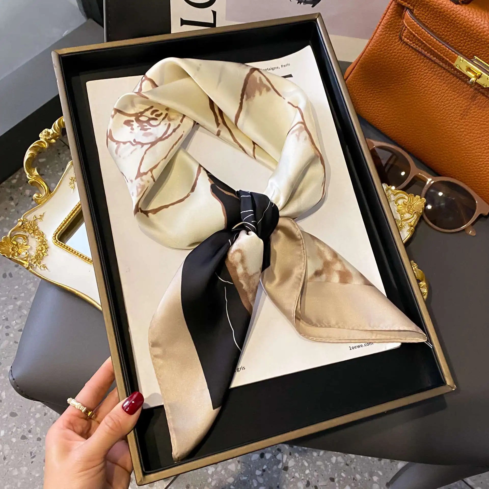 Fashion Satin Silk Scarf for Women – Head, Neck & Hair Accessory