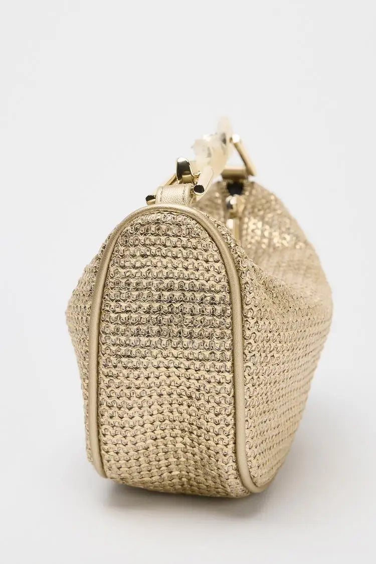 Chic Summer Straw Crossbody Bag – Half-Moon Woven Design for Stylish Women