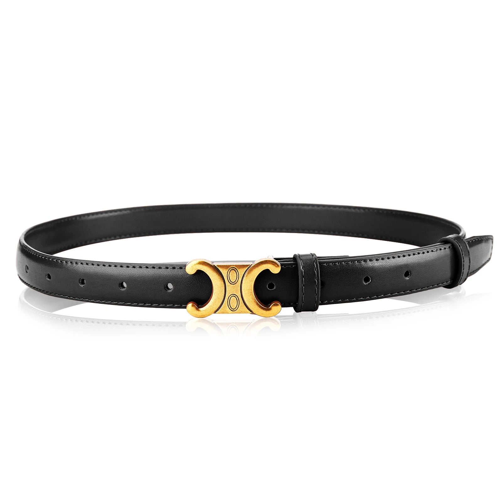 Premium Women's Leather Belt – Luxury Gold Buckle for Elegant Looks & Everyday Wear